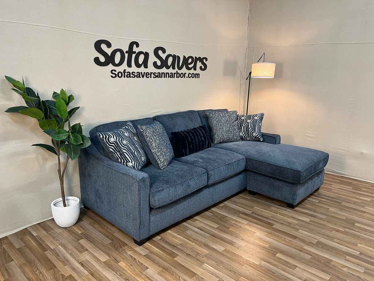 Big House Sectional w/ Reversible Chaise in Blue