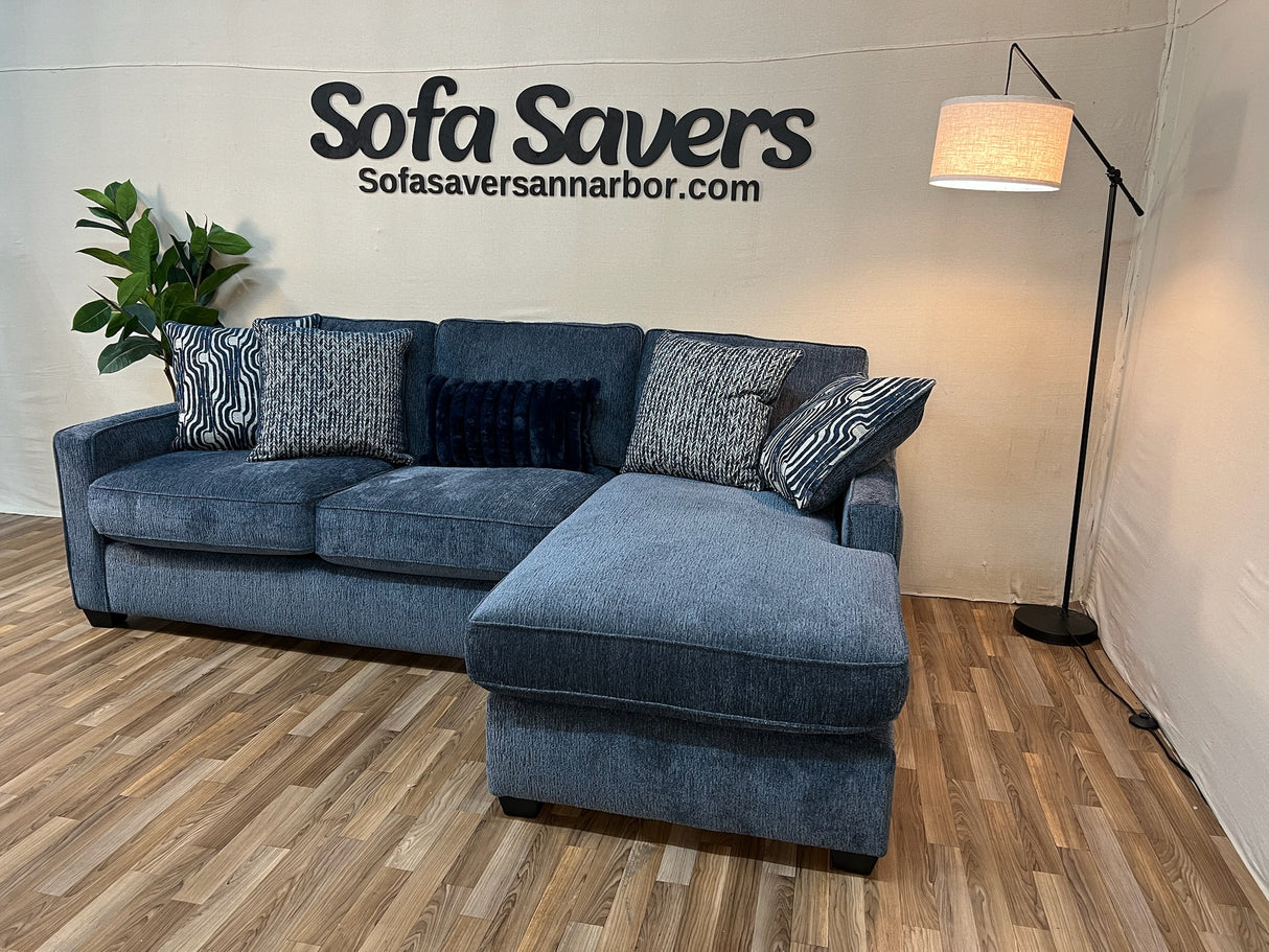 Big House Sectional w/ Reversible Chaise in Blue