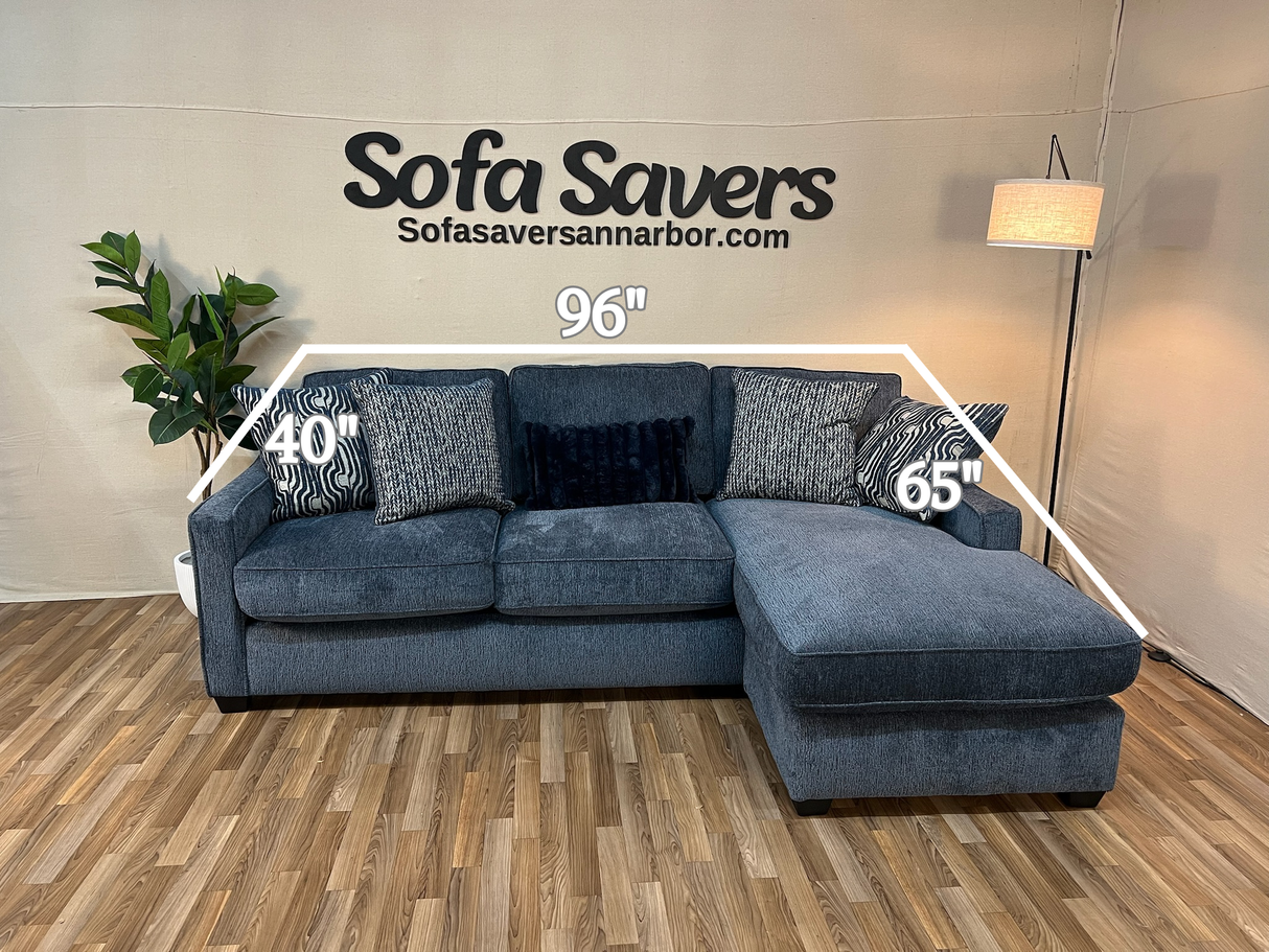 Big House Sectional w/ Reversible Chaise in Blue