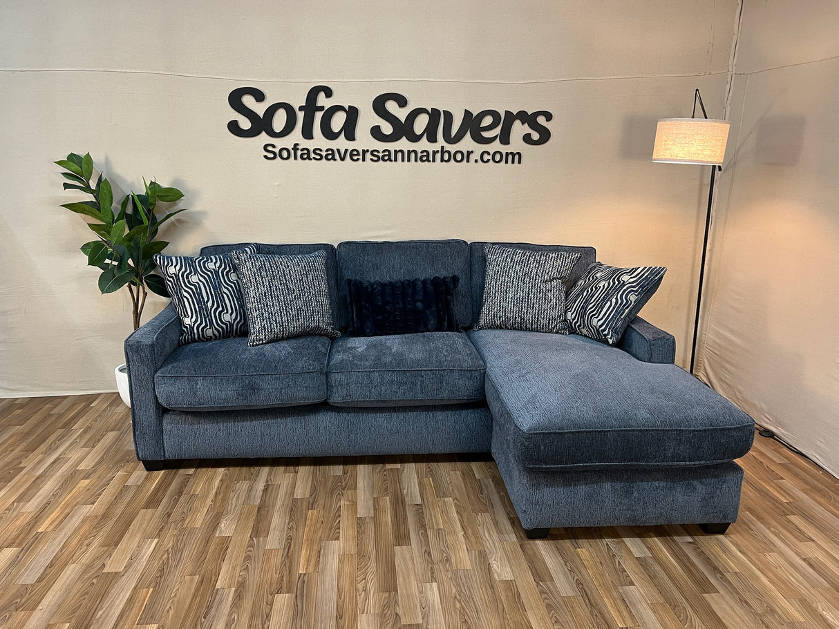 Big House Sectional w/ Reversible Chaise in Blue