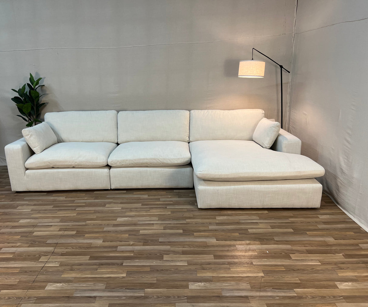 Elyza 3-Piece Modular Cloud Sectional w/ Chaise