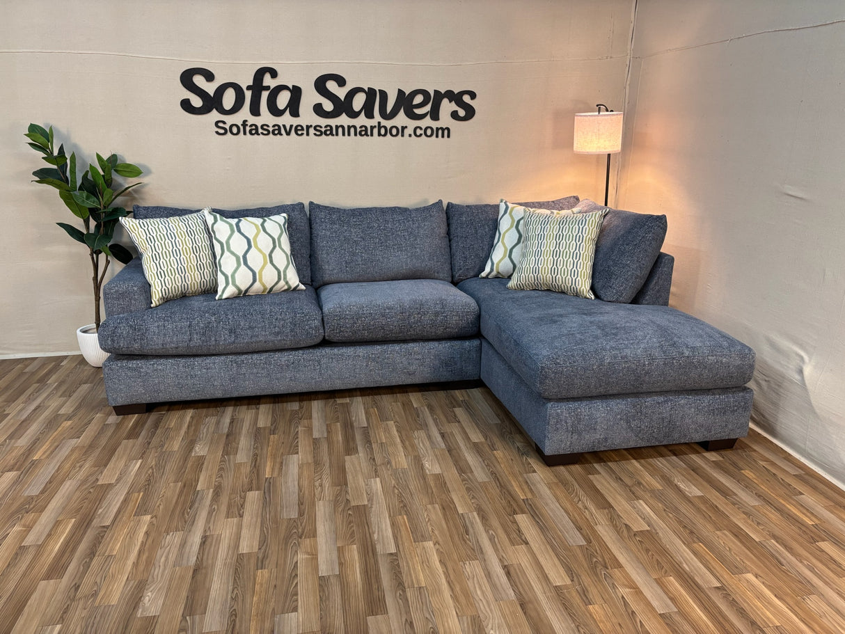 Ophelia 2-Piece Sectional in Blue