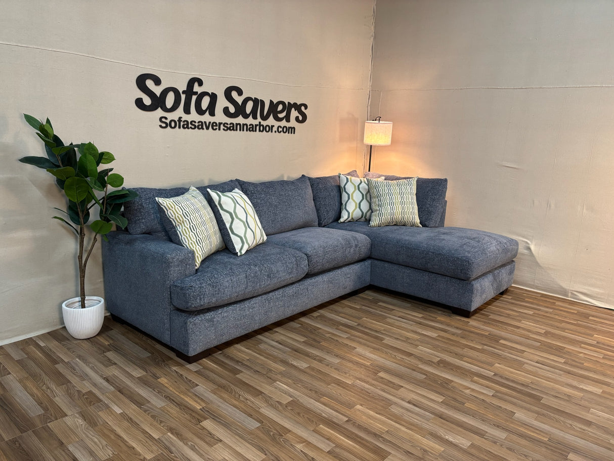 Ophelia 2-Piece Sectional in Blue