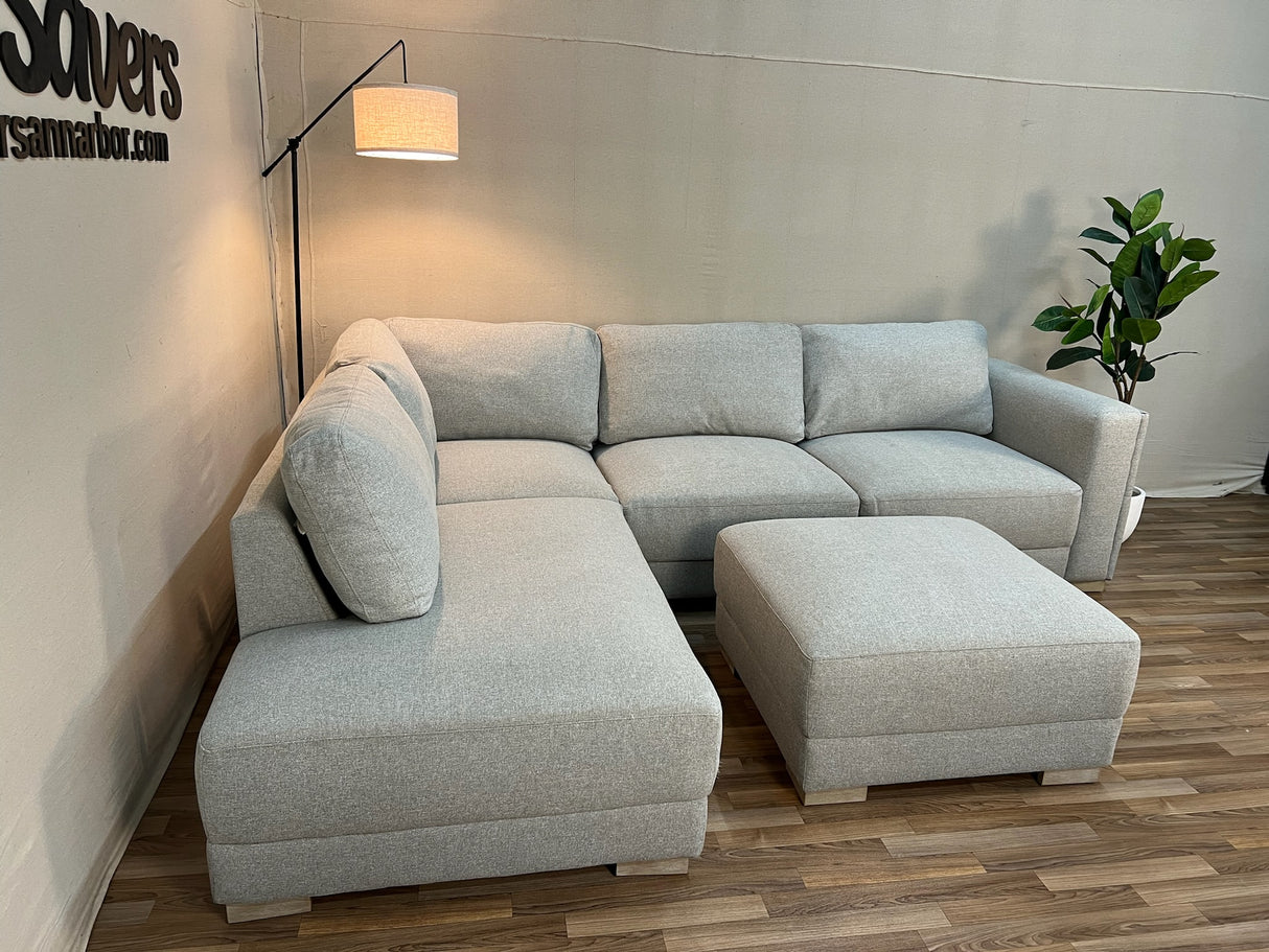 Gray Costco Drayden 2-Piece Sectional w/ Ottoman