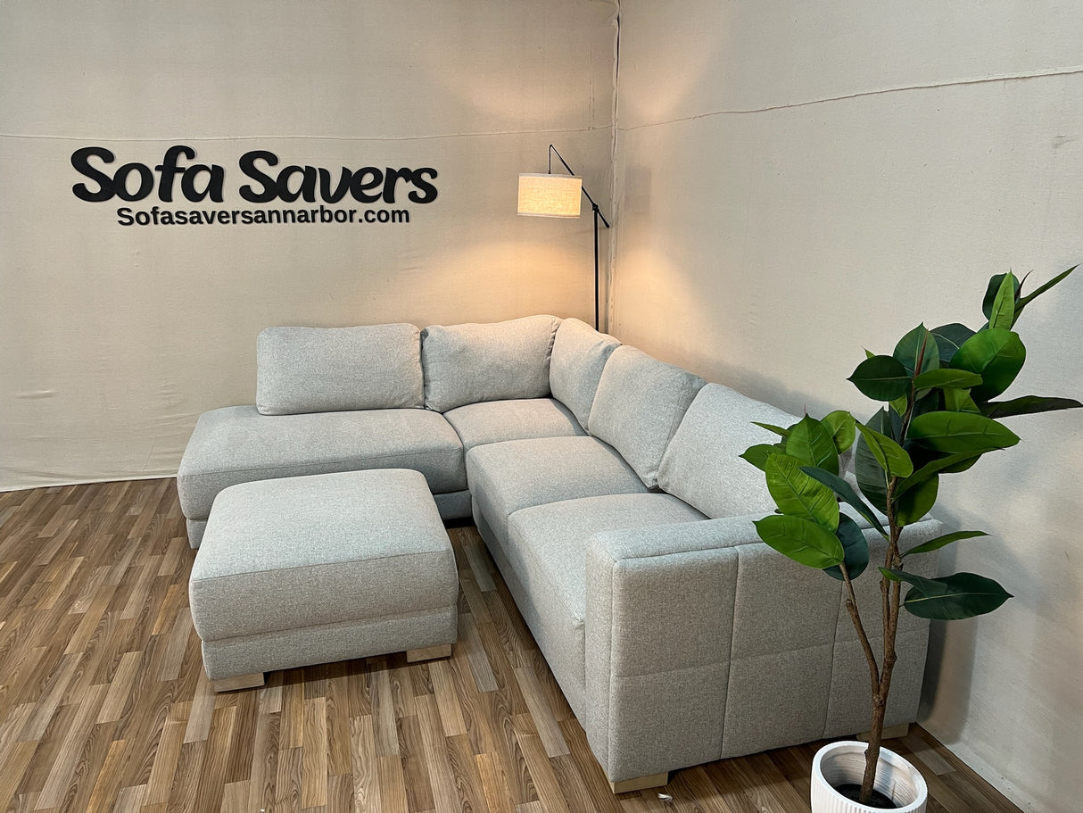 Gray Costco Drayden 2-Piece Sectional w/ Ottoman