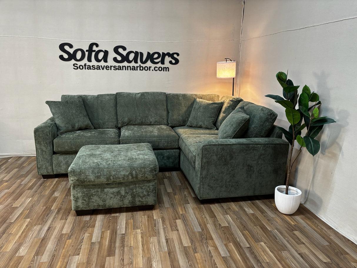 Haven 4-Piece Modular Sectional in Forest Green
