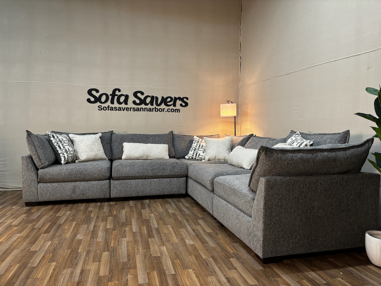 Hudson 5-Piece Modular Sectional in Slate Gray