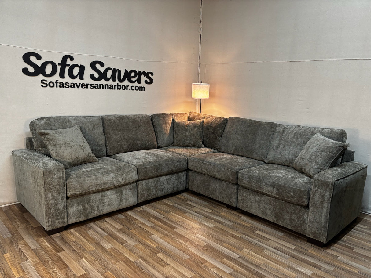 Haven 5-Piece Modular Sectional in Mocha Brown