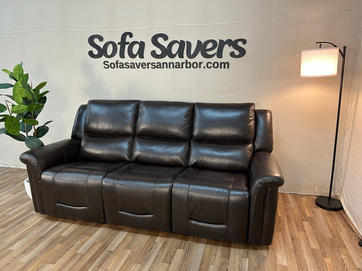 Brown Costco Alba Leather Power Reclining Sofa
