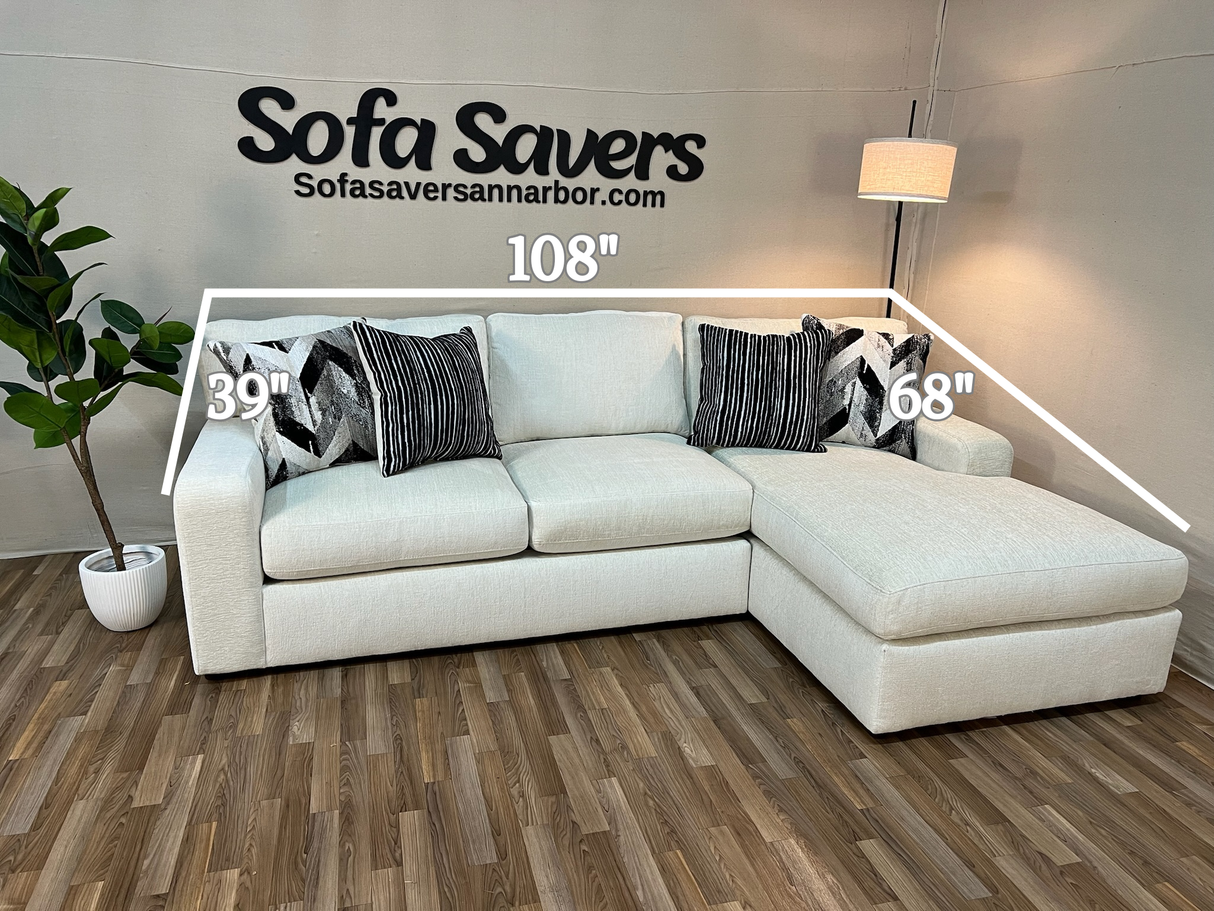 Whitmore 2-Piece Sectional in Cream