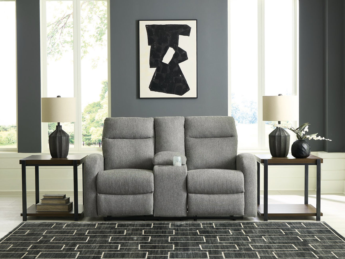 Gauntlet Reclining Loveseat with Console