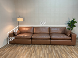 Emilia Leather Cloud Modular Sectional (Customizable)