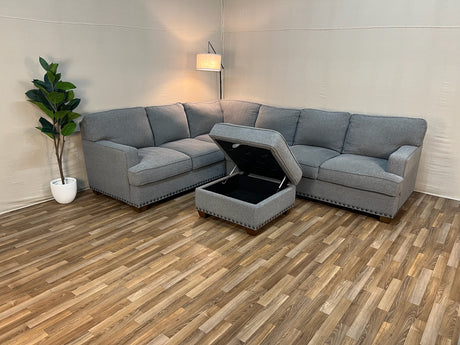 Gray Costco Thomasville Emilee 2-Piece Sectional w/ Storage Ottoman