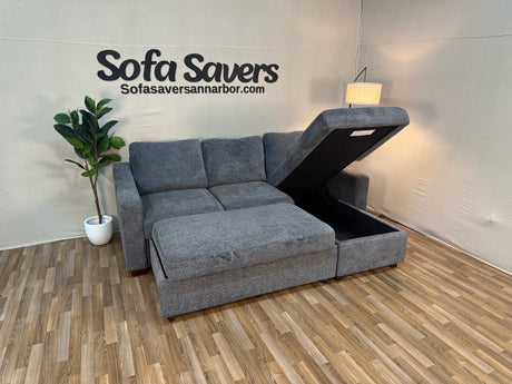 Gray Costco Coddle Aria Sleeper Sofa with Reversible Chaise