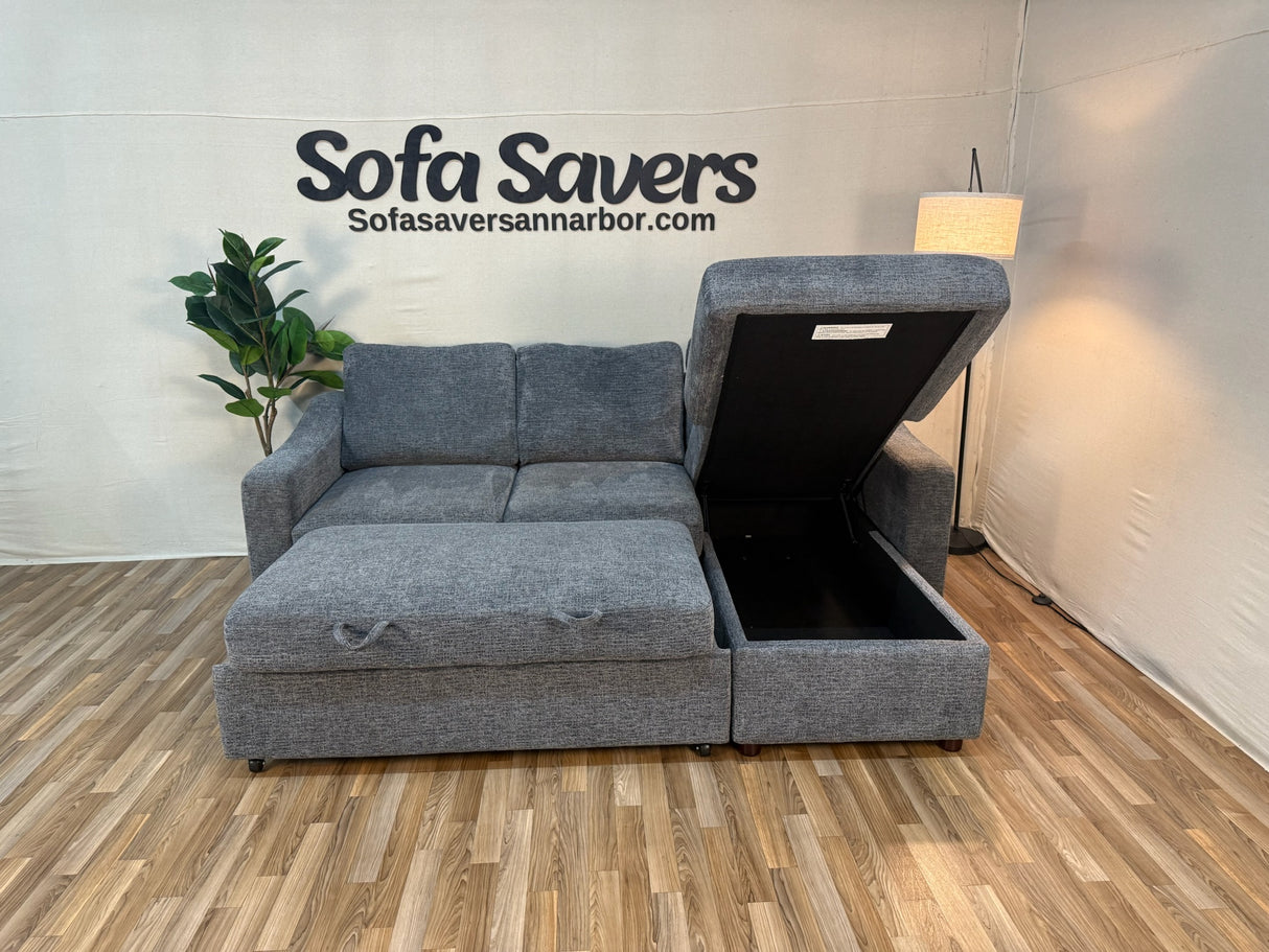 Gray Costco Coddle Aria Sleeper Sofa with Reversible Chaise