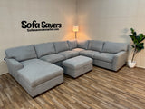 Gray Costco Thomasville Langdon 3-Piece Sectional w/ Storage Ottoman