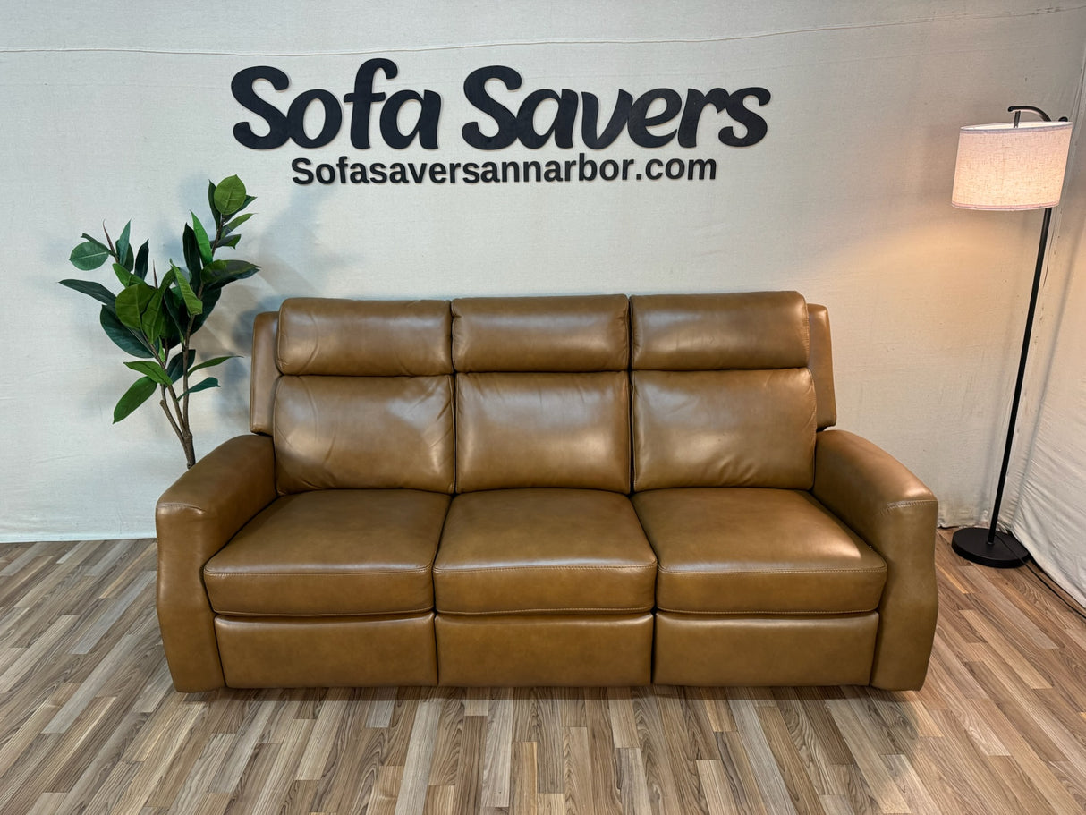 Brown Costco Thorton Leather Power Reclining Couch