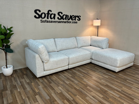 Light Gray Costco Dayna 4-Piece Modular Sectional w/ Ottoman