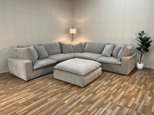 Gray Costco Cloud Sereen 6-Piece Modular Sectional w/ Ottoman