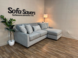 Stadium Sectional w/ Reversible Chaise in Light Gray