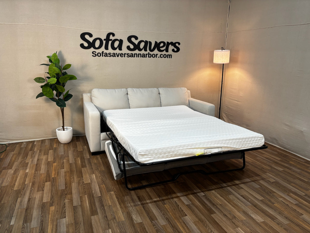 White Costco Liviana Queen Sleeper Sofa