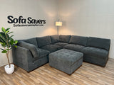 Dark Gray Costco Thomasville Tisdale 6-Piece Modular Sectional with Storage Ottoman