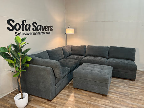 Dark Gray Costco Thomasville Tisdale 6-Piece Modular Sectional with Storage Ottoman
