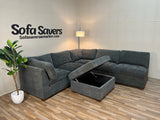 Dark Gray Costco Thomasville Tisdale 6-Piece Modular Sectional with Storage Ottoman