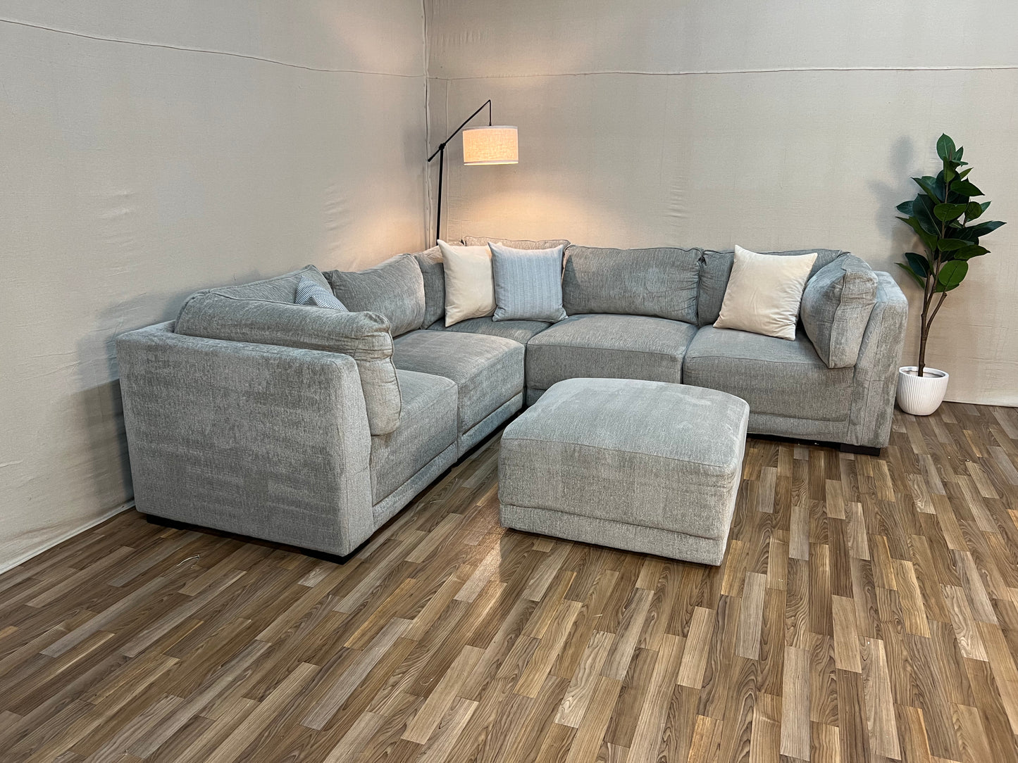 Gray Costco Belize 6-Piece Modular Sectional w/ Ottoman