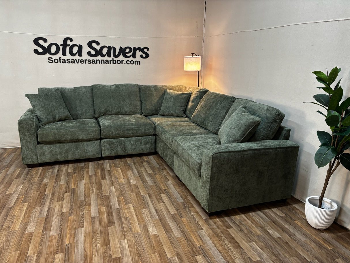 Haven 5-Piece Modular Sectional in Forest Green