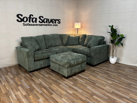 Haven 4-Piece Modular Sectional in Forest Green