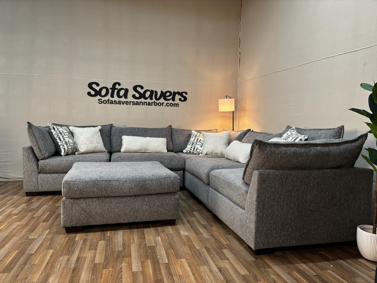 Hudson 5-Piece Modular Sectional in Slate Gray