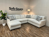 Huron 2-Piece Sectional w/ Reversible Chaise in Cream