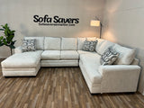 Huron 2-Piece Sectional w/ Reversible Chaise in Cream
