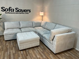 Beige Costco Thomasville Tisdale 6-Piece Modular Sectional with Storage Ottoman