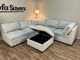 Beige Costco Thomasville Tisdale 6-Piece Modular Sectional with Storage Ottoman