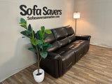 Brown Costco Alba Leather Power Reclining Sofa