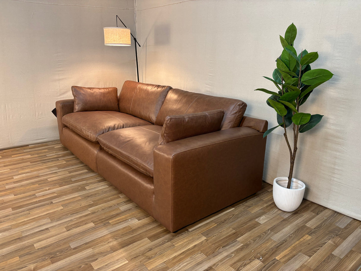 Emilia Leather Cloud Modular Sectional (Customizable)