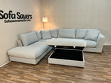 Gray Costco Henredon Larkin 2-Piece Sectional w/ Storage Ottoman