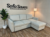 Beige Costco Coddle Luke Sleeper Sectional w/ Reversible Storage Chaise
