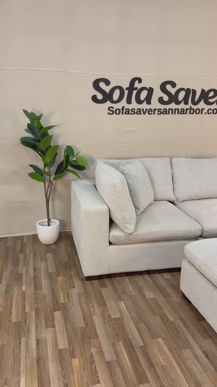 Light Gray Costco Thomasville Lowell 6-Piece Modular Sectional w/ Ottoman