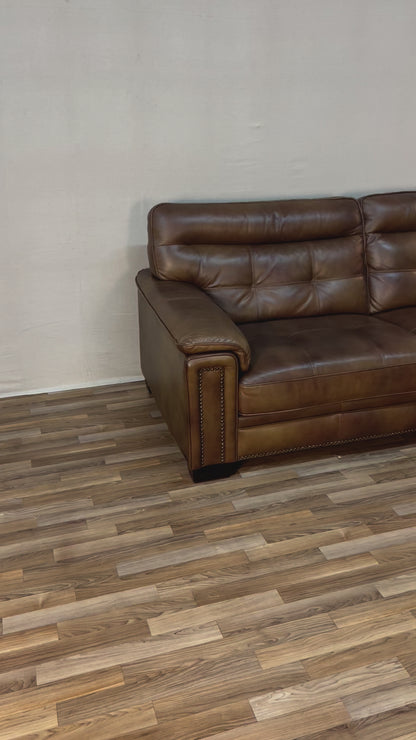 Brown Abbyson Home Harrison Leather Couch & Chair Set