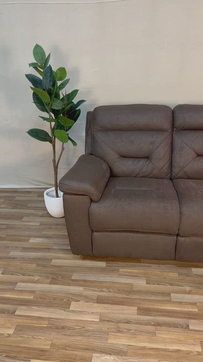 Brown Costco Lawton Fabric Power Reclining Couch